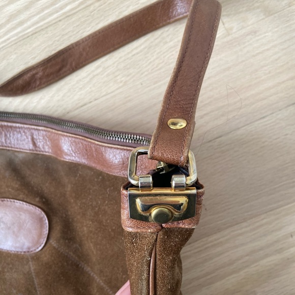 Vintage The Bay Made in Italy Suede Crescent Shoulder Bag - Picture 10 of 12